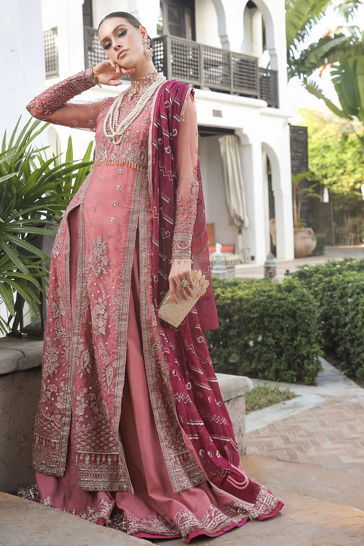 Classic Rose Pink Kameez Sharara Embroidered Pakistani Wedding Dress