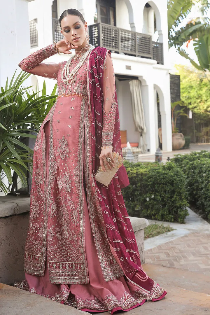 Classic Rose Pink Kameez Sharara Embroidered Pakistani Wedding Dress