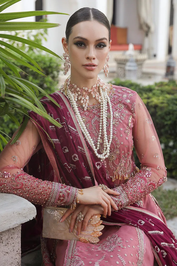 Classic Rose Pink Kameez Sharara Embroidered Pakistani Wedding Dress