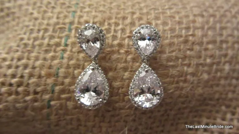 Classic Tear Drop Cubic Zirconia Earrings