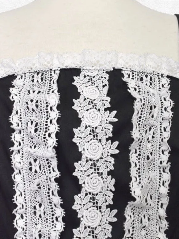 Classical Lolita Dress Cotton Sleeveless Classic Lolita Dresses Black White