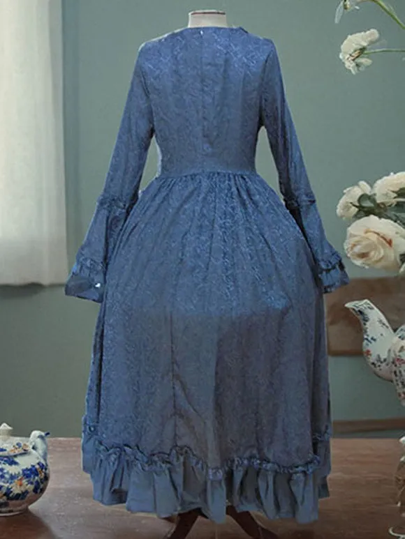 Classical Lolita Dress Polyester Long Sleeves Lolita Dresses Jacquard Classic Dark Green