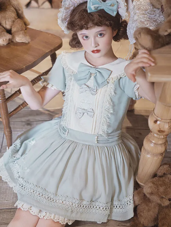 Classical Lolita Dress Polyester Short Sleeves Classic Lolita Dresses Burgundy
