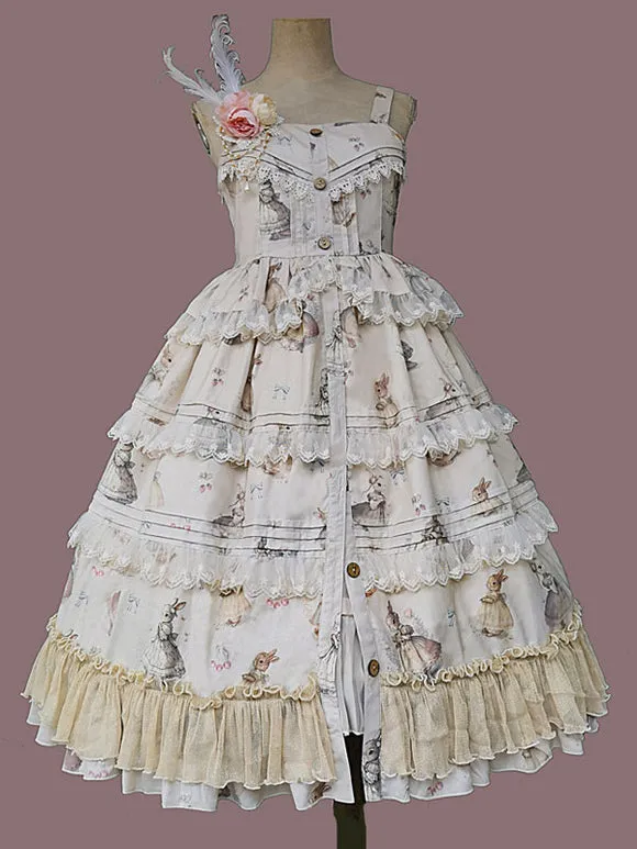 Classical Lolita Dress Polyester Sleeveless Classic Lolita Dresses Deep Blue