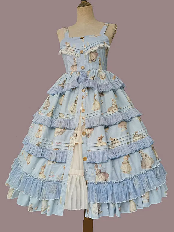 Classical Lolita Dress Polyester Sleeveless Classic Lolita Dresses Deep Blue