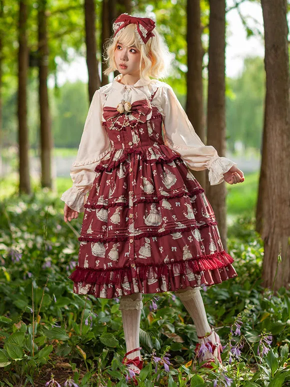 Classical Lolita Dress Polyester Sleeveless Classic Lolita Dresses Deep Blue
