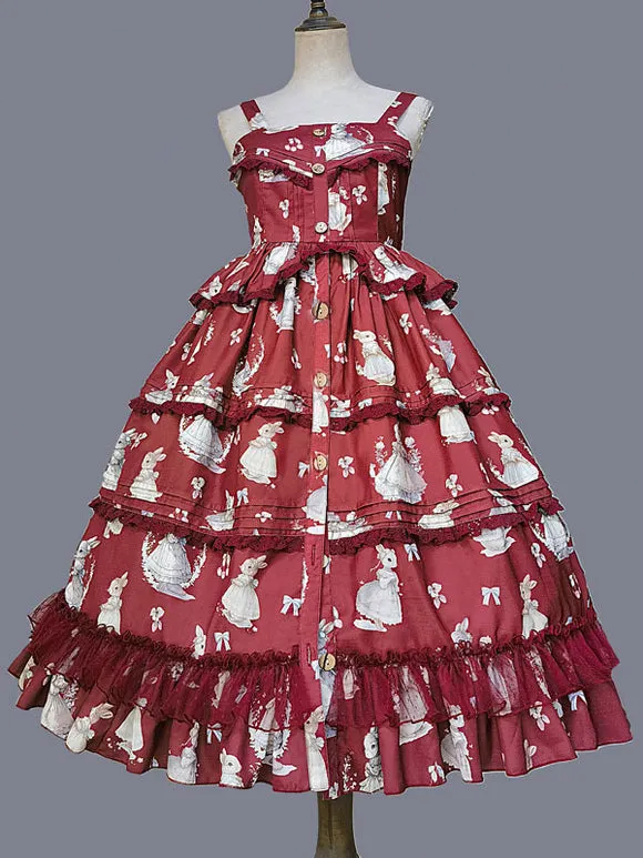 Classical Lolita Dress Polyester Sleeveless Classic Lolita Dresses Deep Blue
