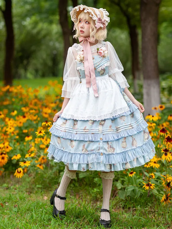 Classical Lolita Dress Polyester Sleeveless Classic Lolita Dresses Deep Blue