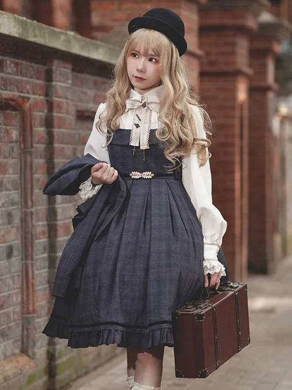 Classical Lolita Dress Polyester Sleeveless Deep Blue Lolita Dresses