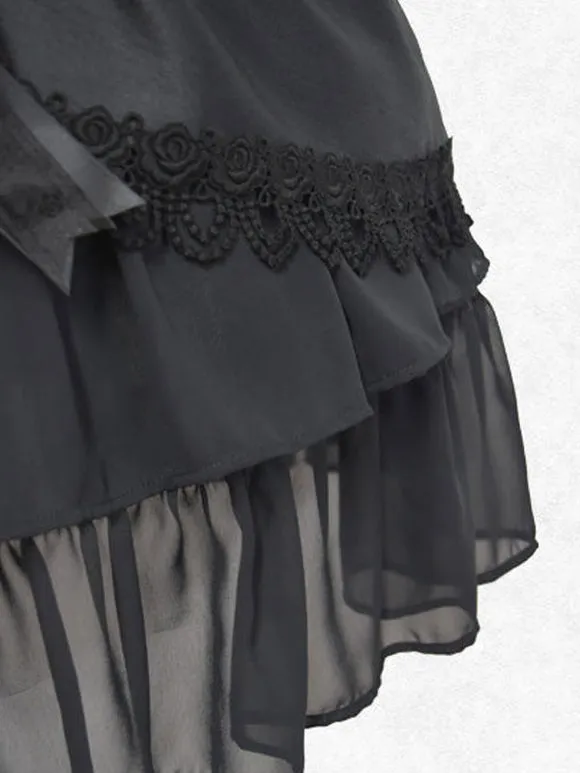 Classical Lolita Dress Polyester Sleeveless Lolita Dresses Classic Black