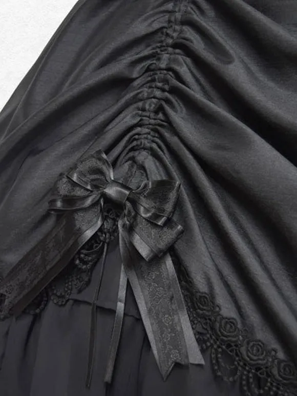Classical Lolita Dress Polyester Sleeveless Lolita Dresses Classic Black