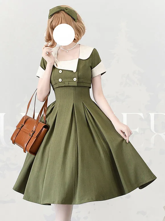 Classical Lolita Dress Polyester Sleeveless Lolita Dresses Color Block Classic Black