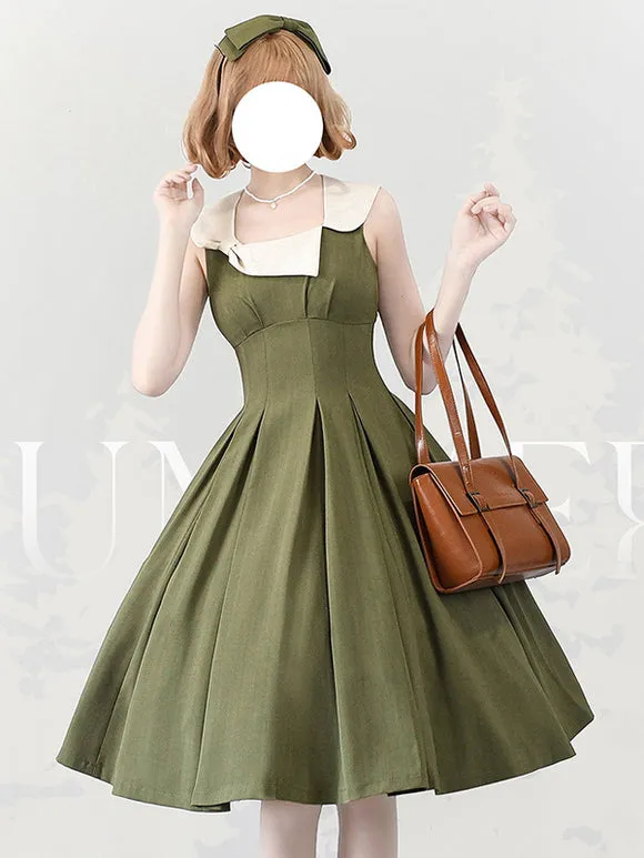Classical Lolita Dress Polyester Sleeveless Lolita Dresses Color Block Classic Black