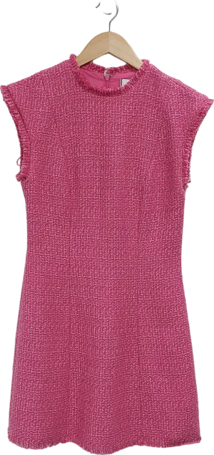 Coast Pink Cap Sleeve Tweed Structured Mini Dress UK 10