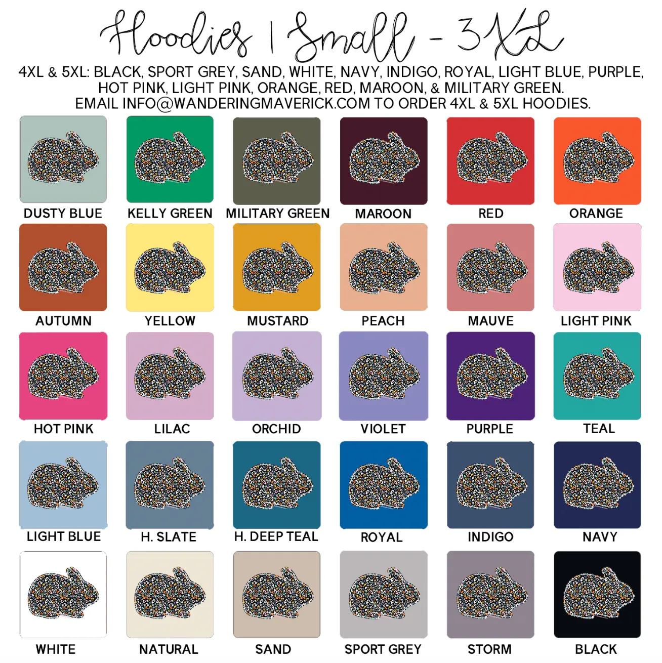 Colorful Cheetah Rabbit Hoodie (S-3XL) Unisex - Multiple Colors!