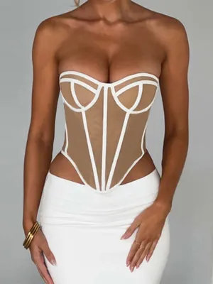 Contrast Y2k corset top with irregular hem