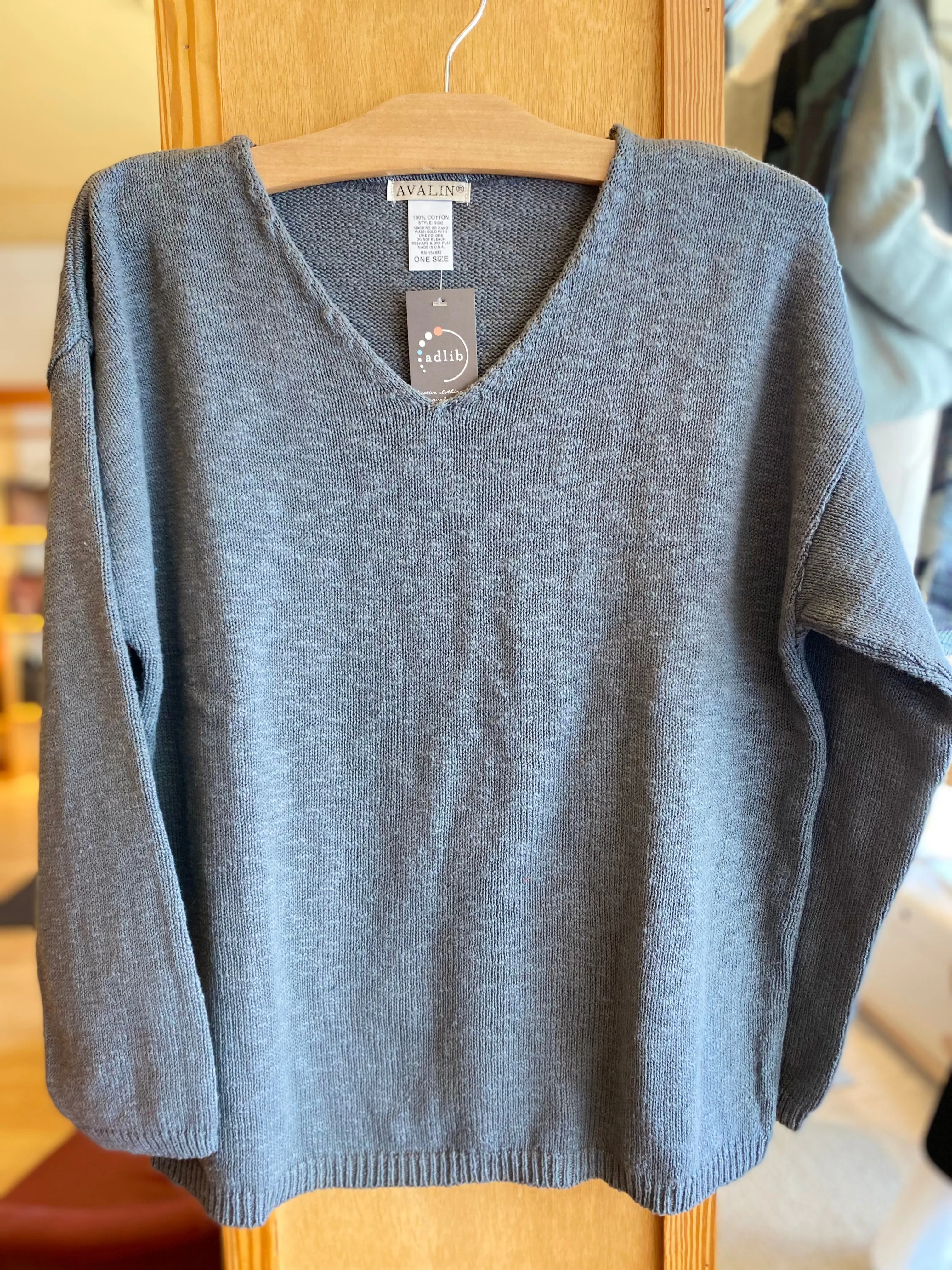 Cotton Crop V Neck Sweater
