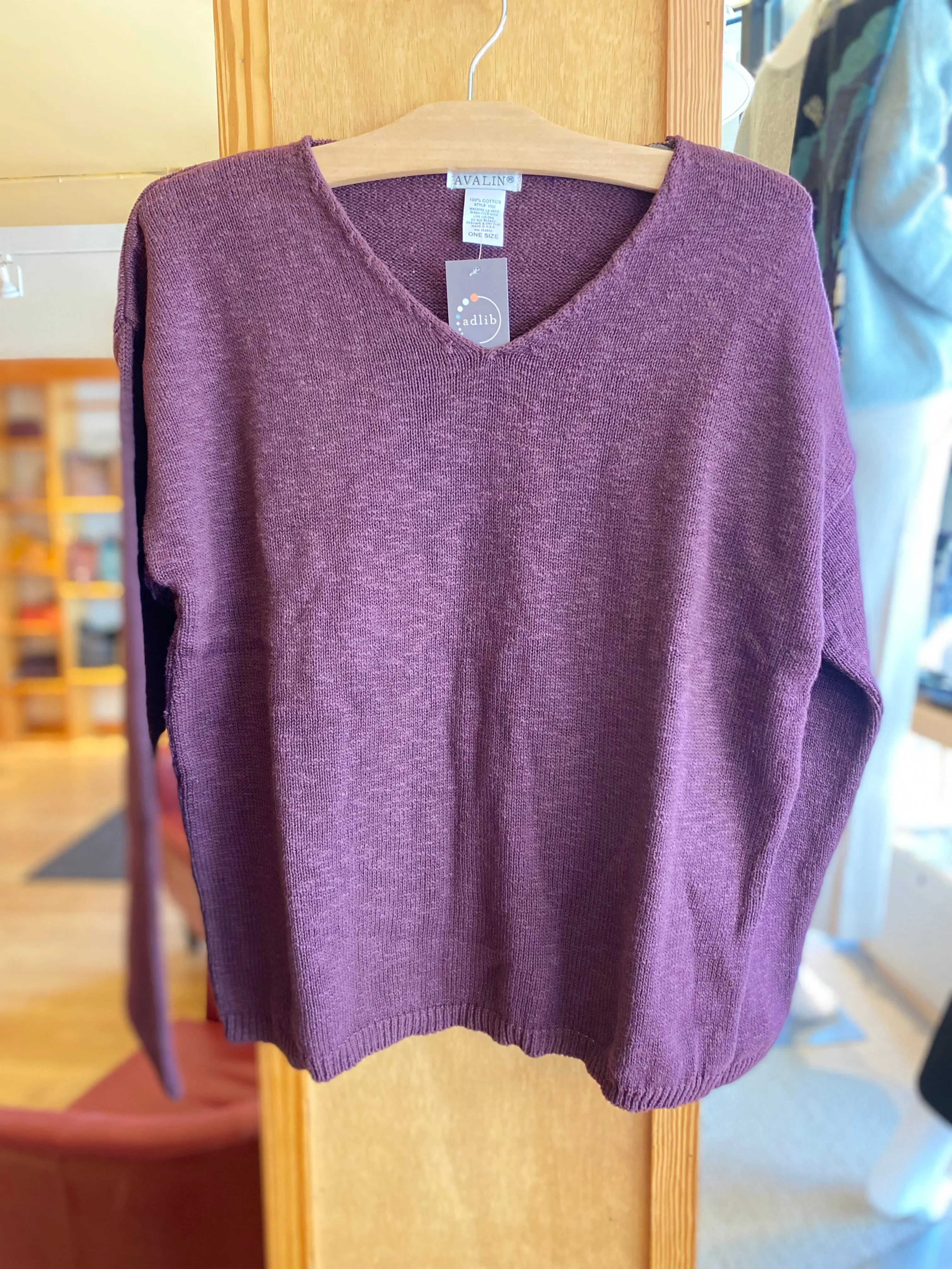 Cotton Crop V Neck Sweater