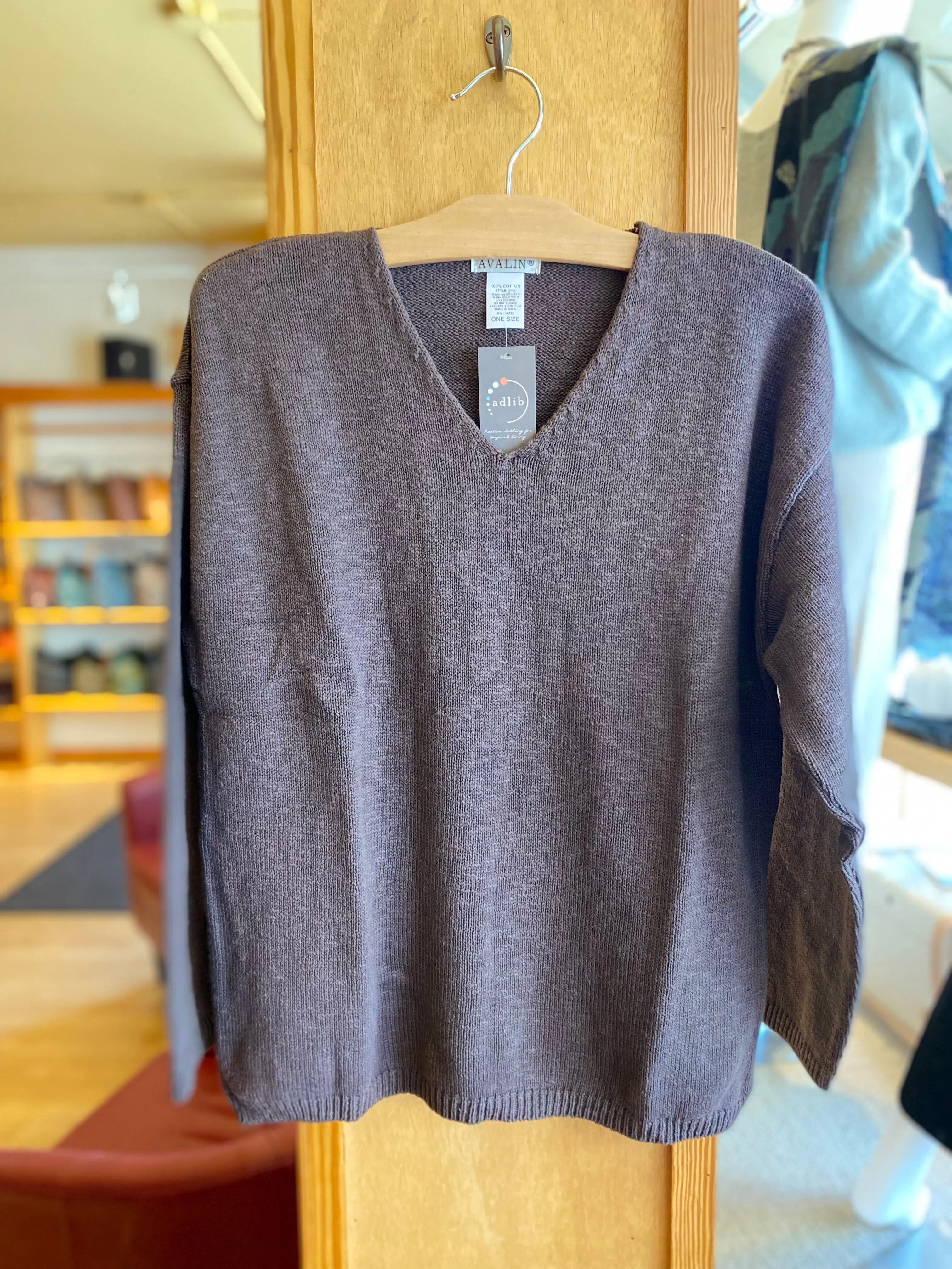 Cotton Crop V Neck Sweater