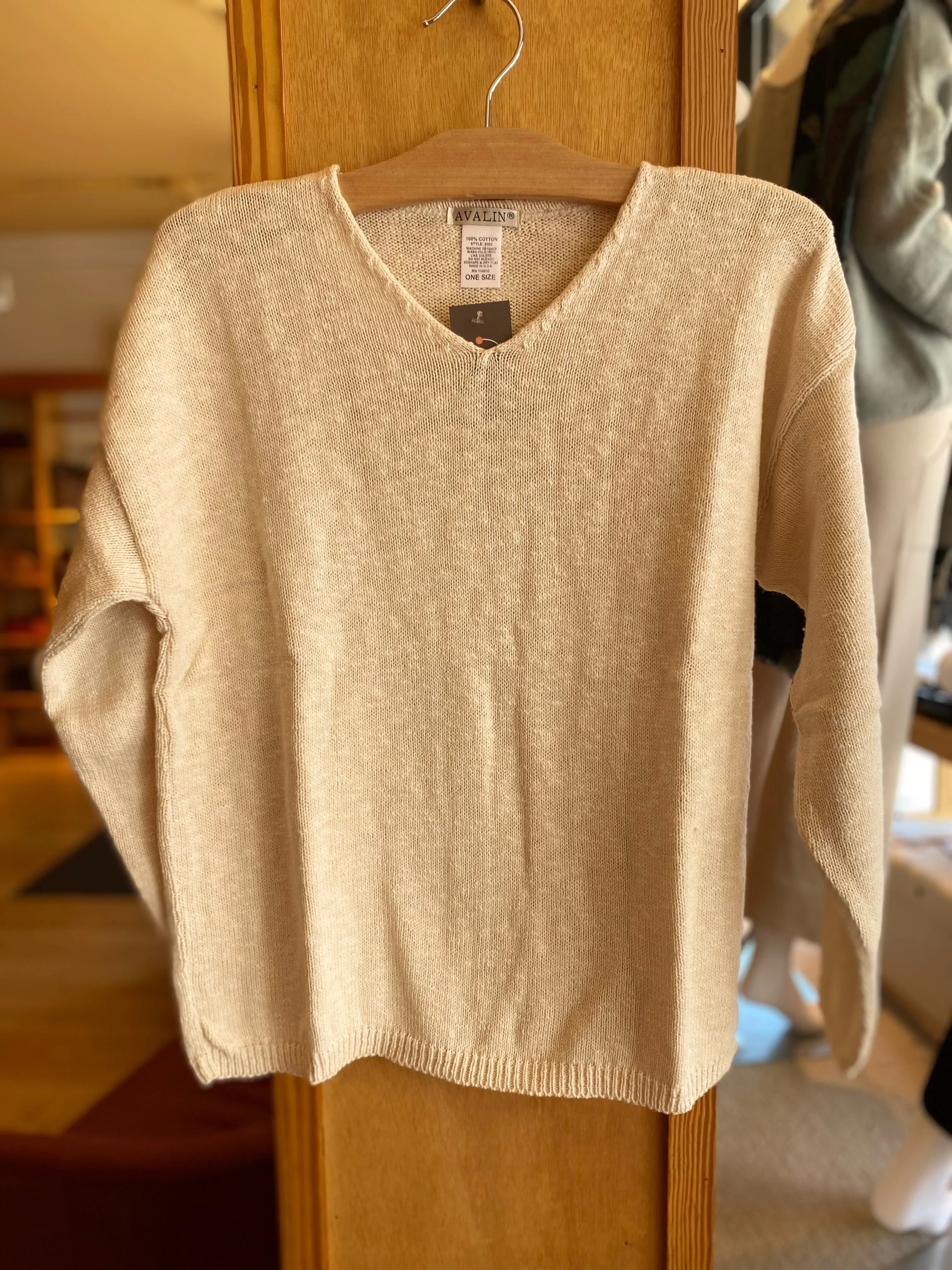 Cotton Crop V Neck Sweater