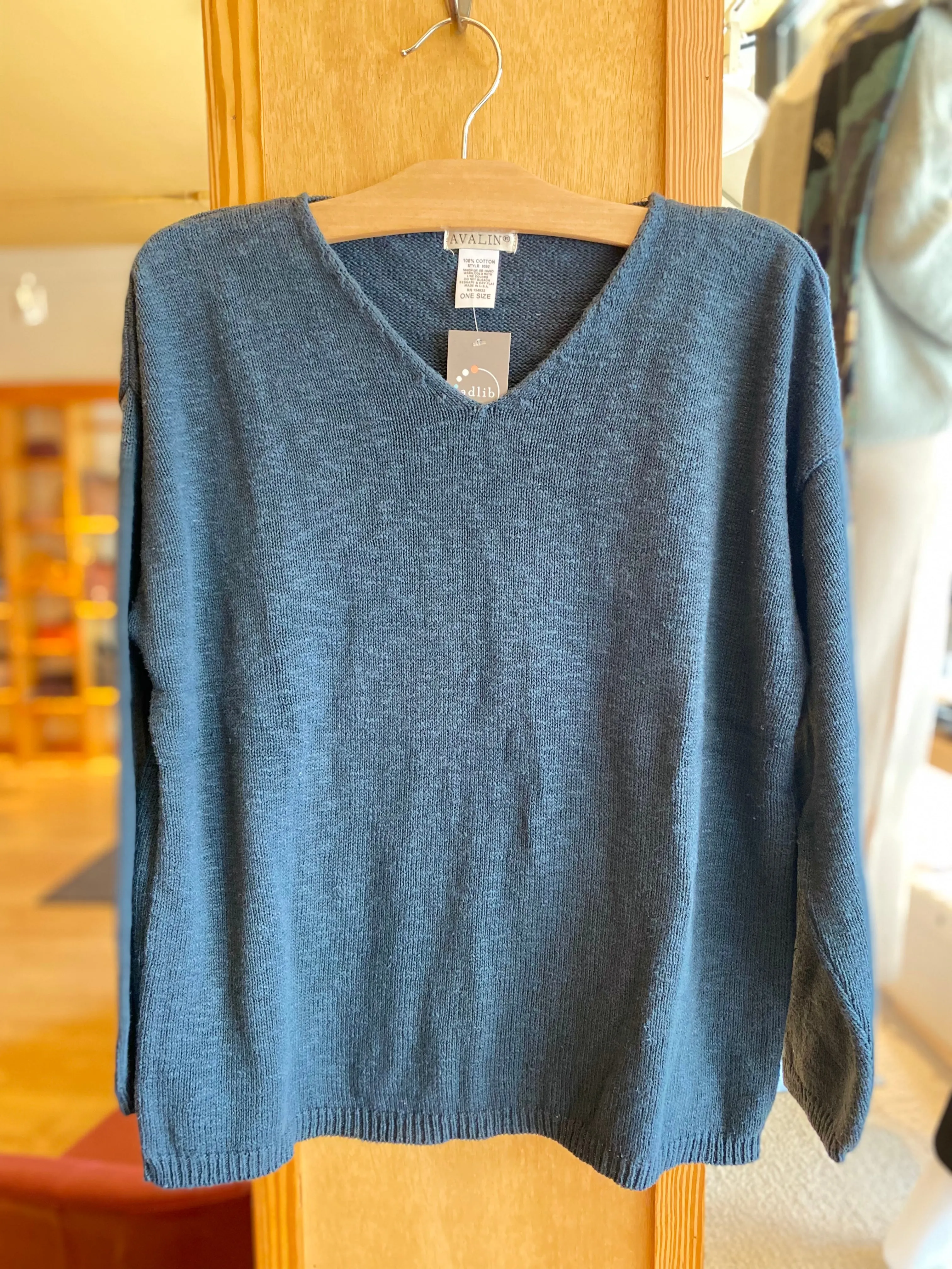 Cotton Crop V Neck Sweater