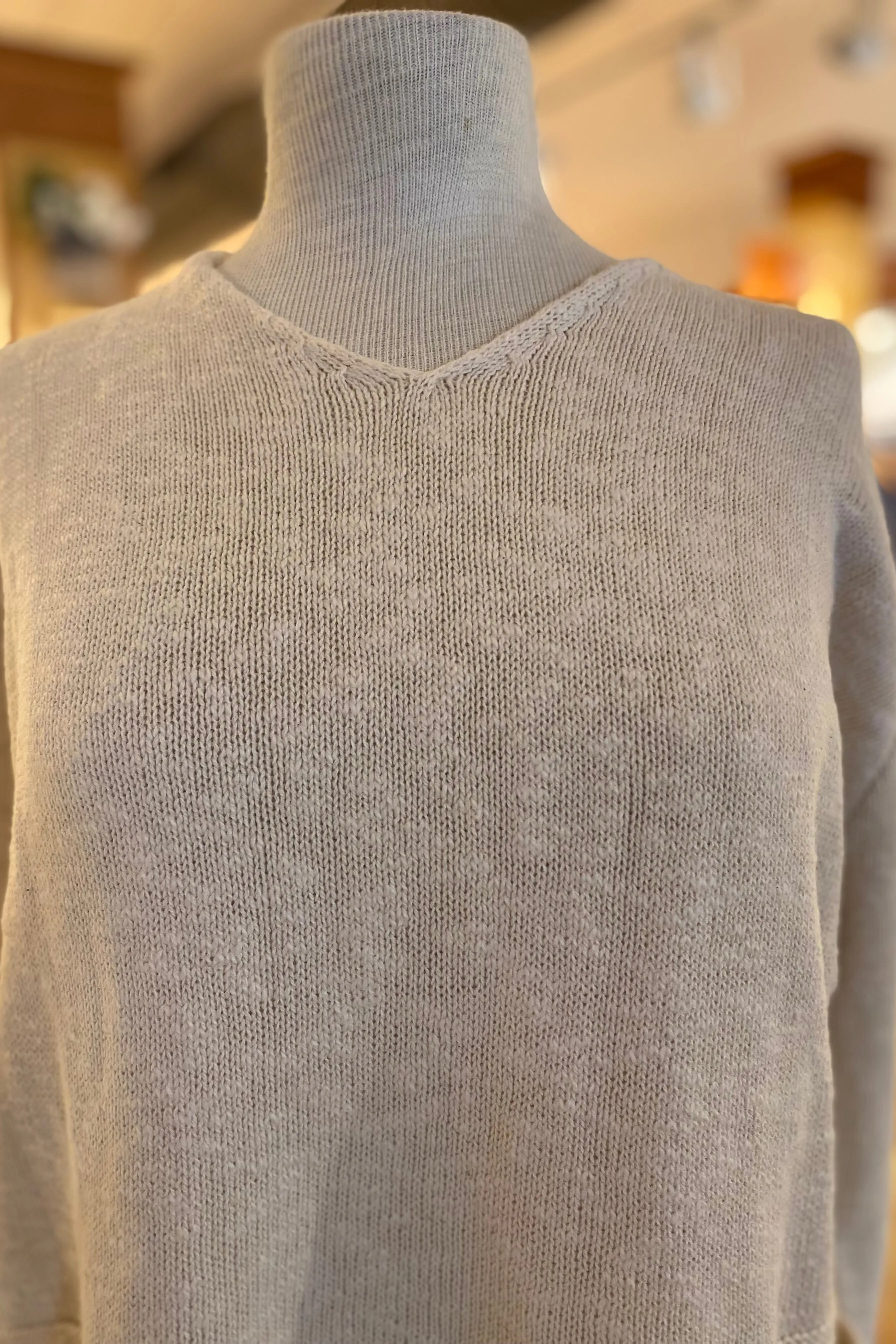 Cotton Crop V Neck Sweater