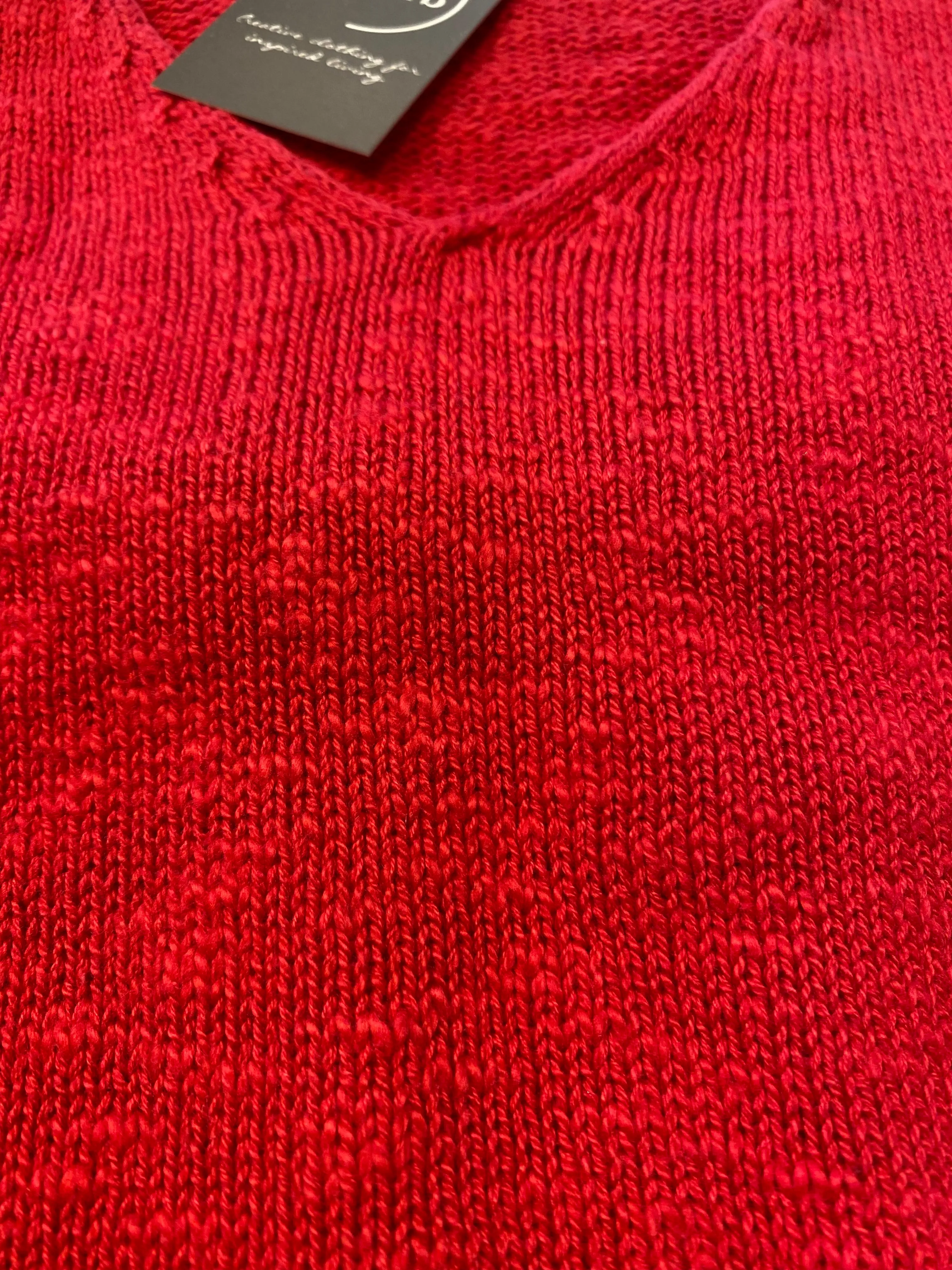Cotton Crop V Neck Sweater