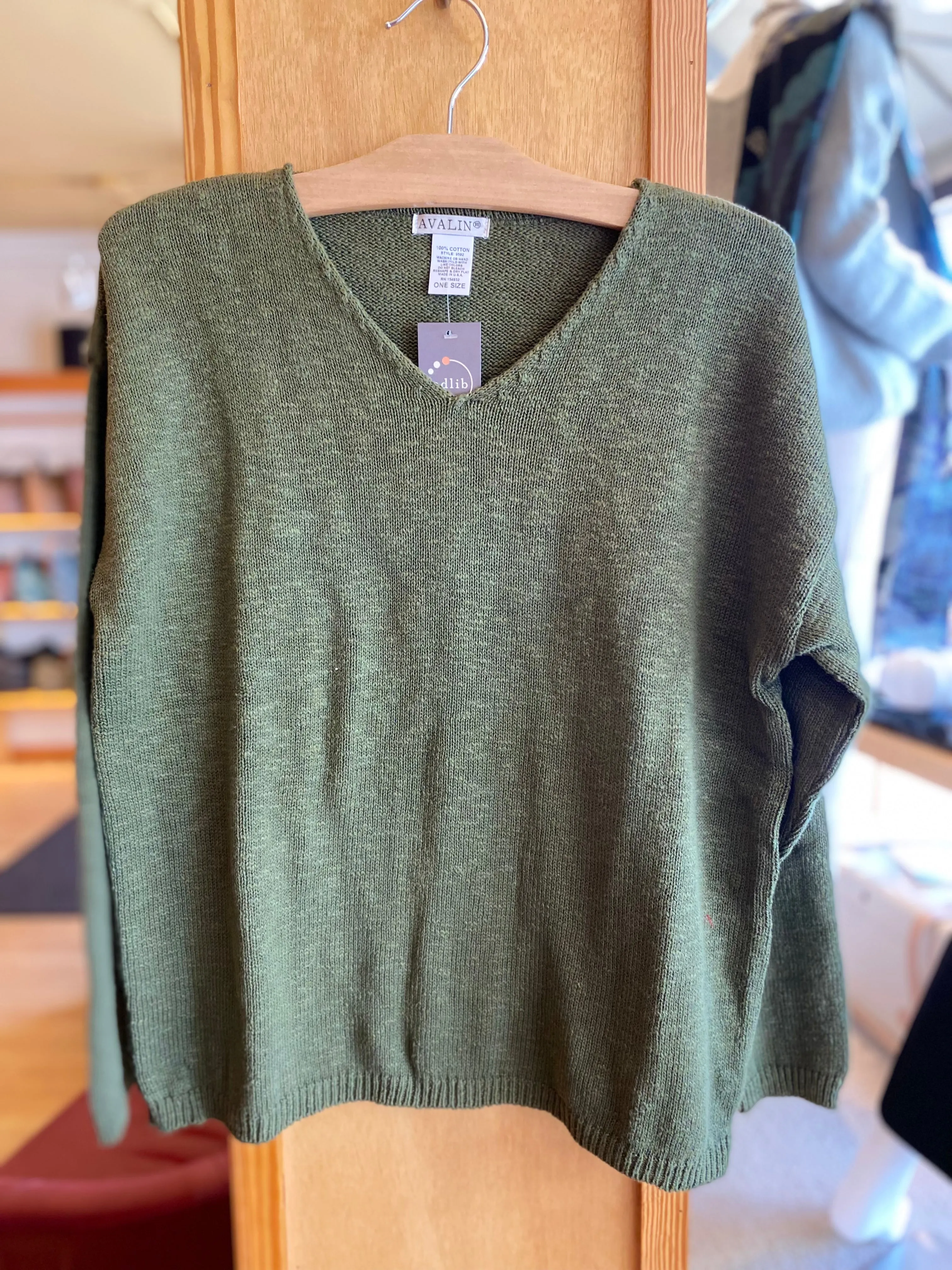 Cotton Crop V Neck Sweater