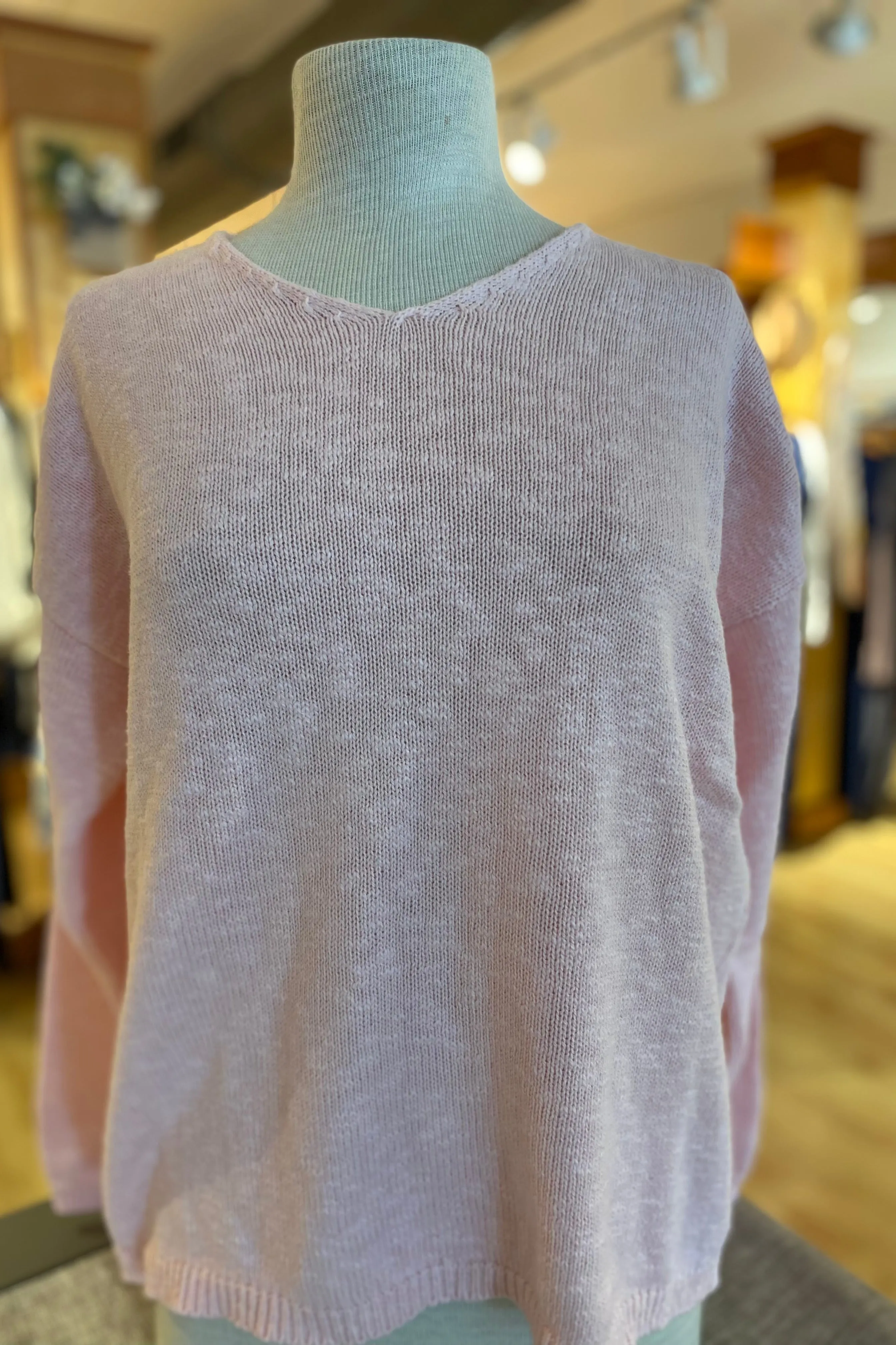Cotton Crop V Neck Sweater