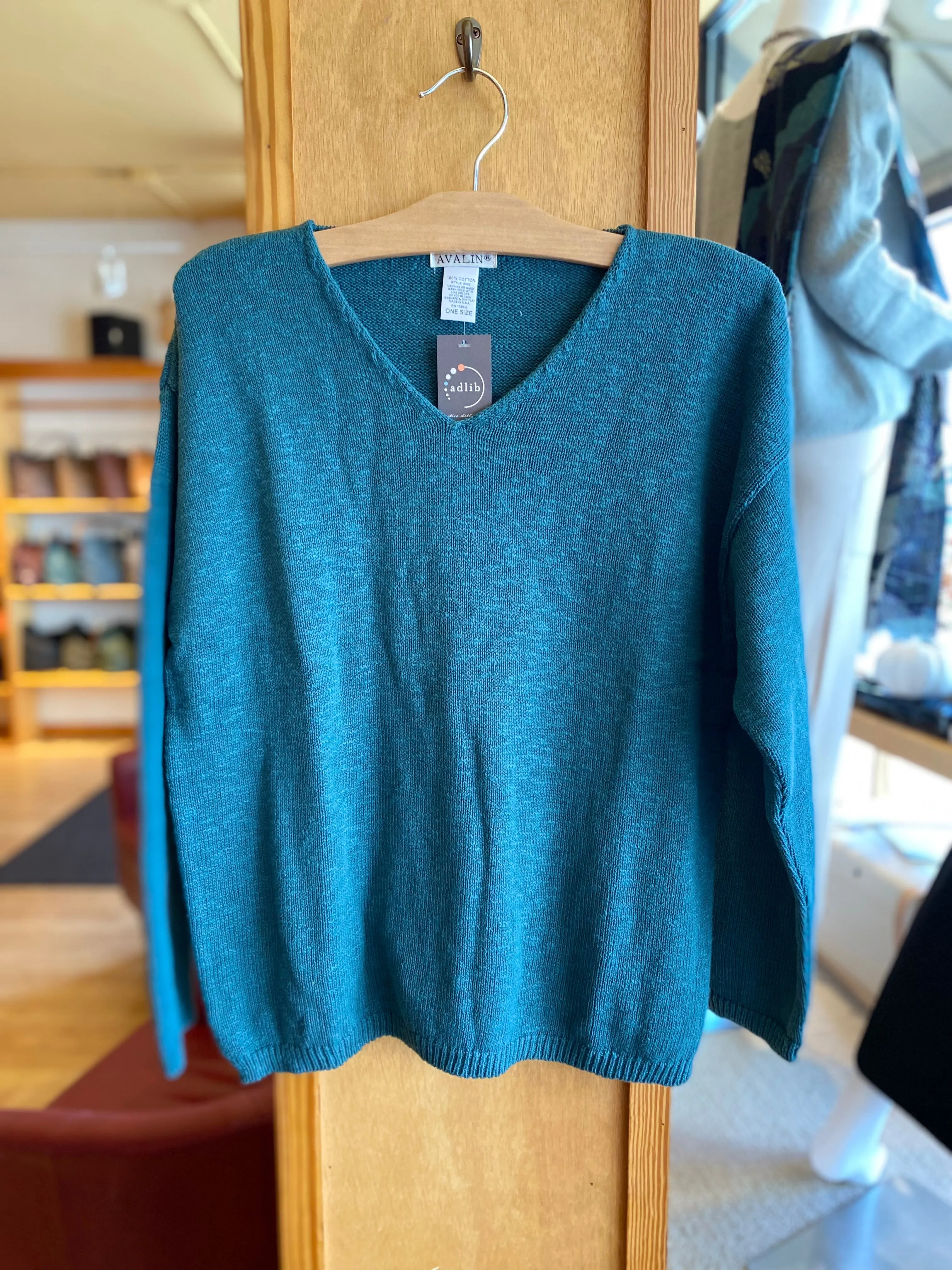 Cotton Crop V Neck Sweater
