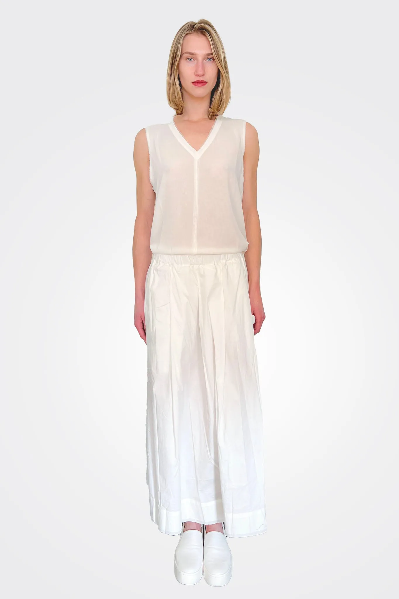 Cotton Stretch Skirt - Natural