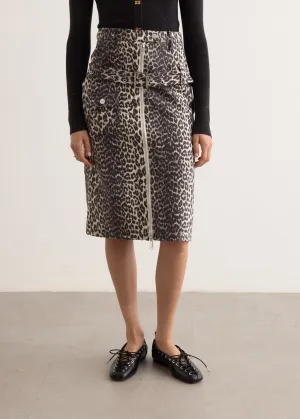 Cotton Tweed Midi Skirt