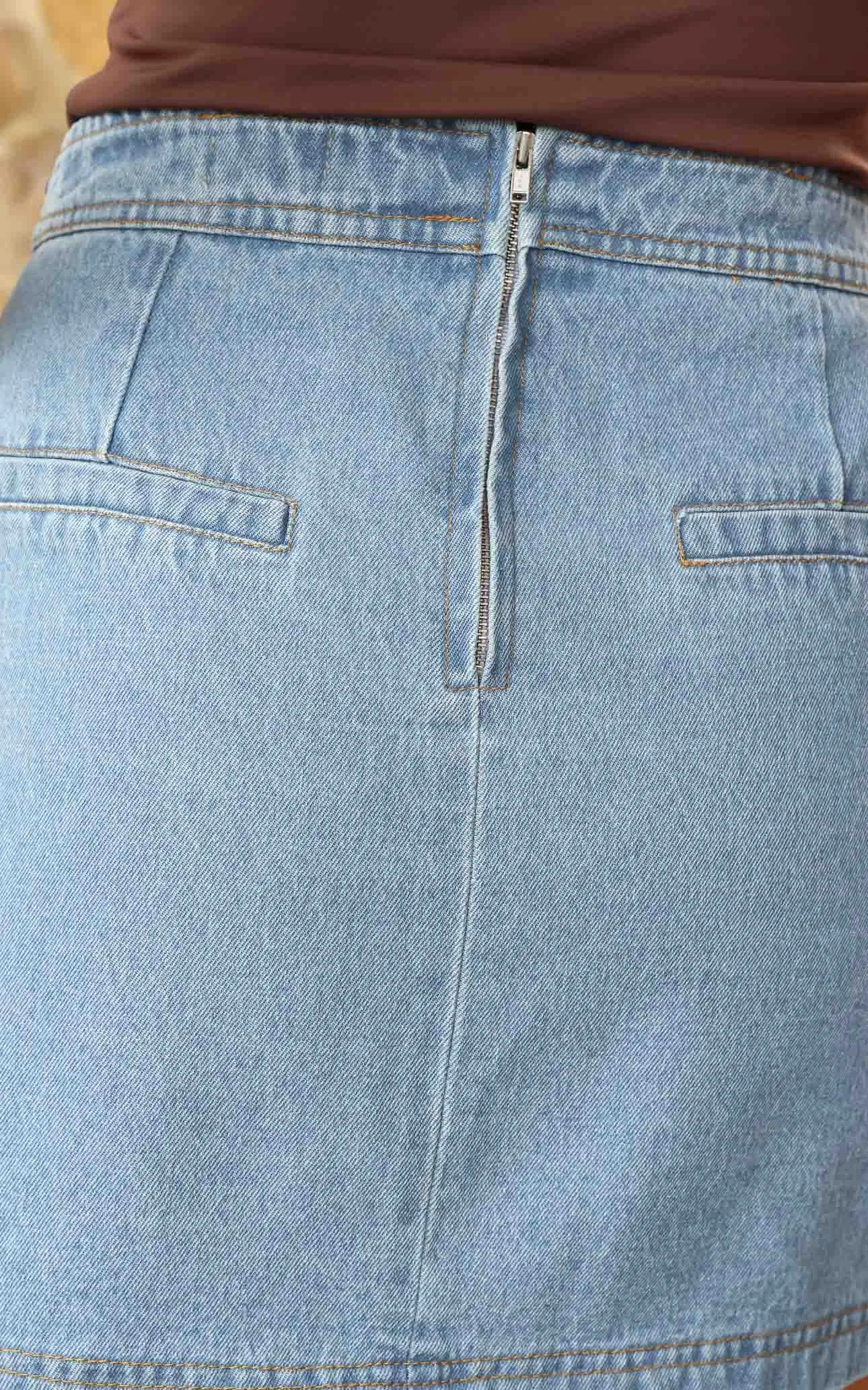Crowe Denim Mini Skirt - Blue