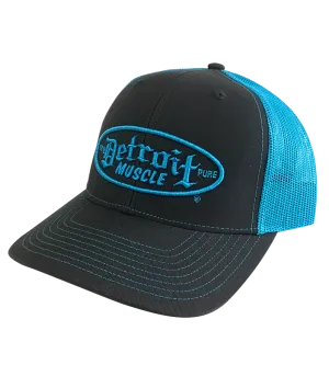 Detroit Muscle Snap-Back Blue and Grey Trucker Hat