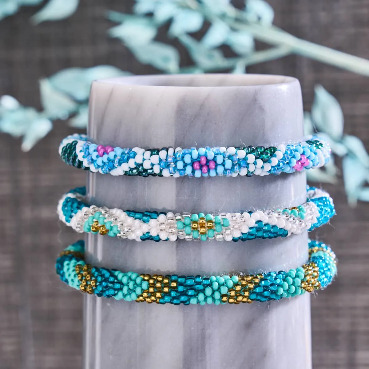 Dolphins Delight | Himalayan Glass Bead Bracelet