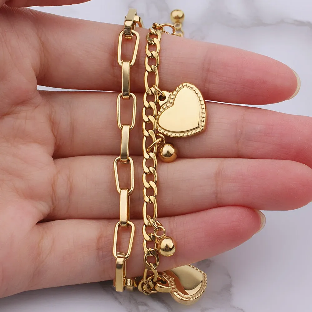 Double Layered Figaro Bracelet