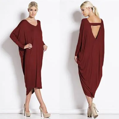 Dress Women Loose Plus Size Party Dress Summer Dresses For Women Black With Long Sleeve