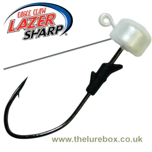 Eagle Claw Lazer Sharp Pro V Finesse Weedless Ned Jig Heads - Pearl