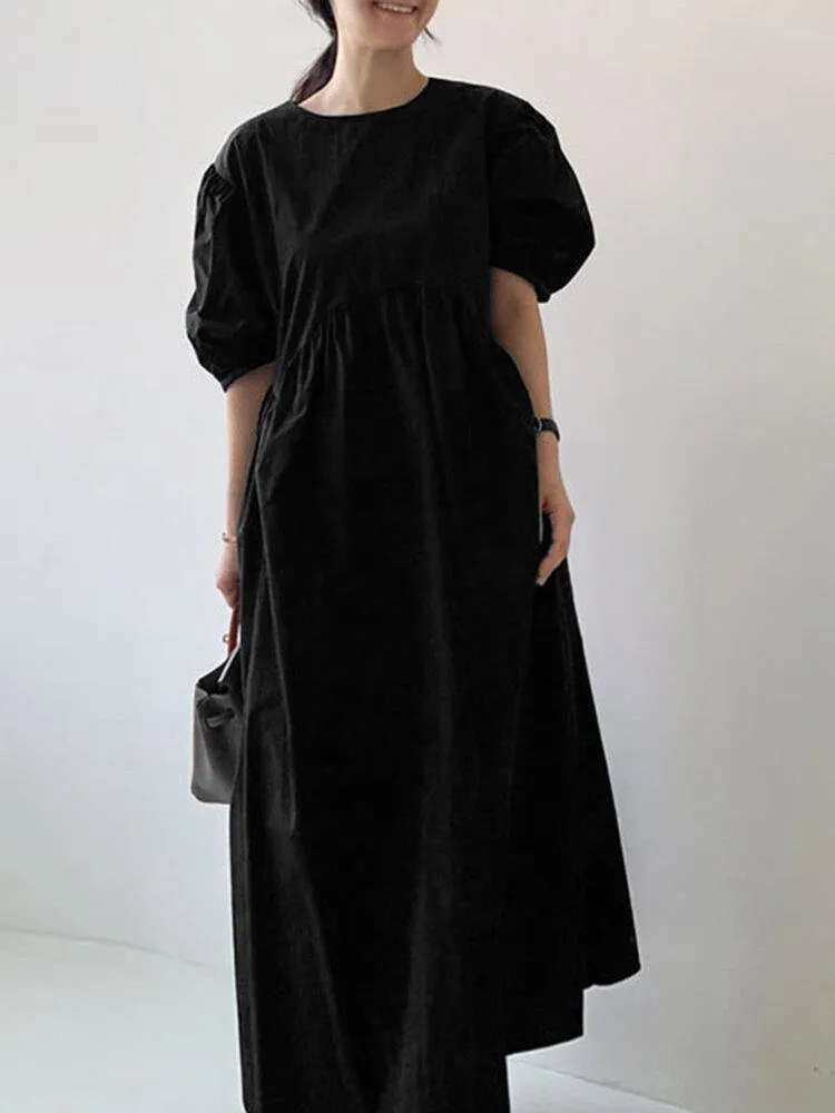 Elida® | Loose Dress With Puff Sleeves