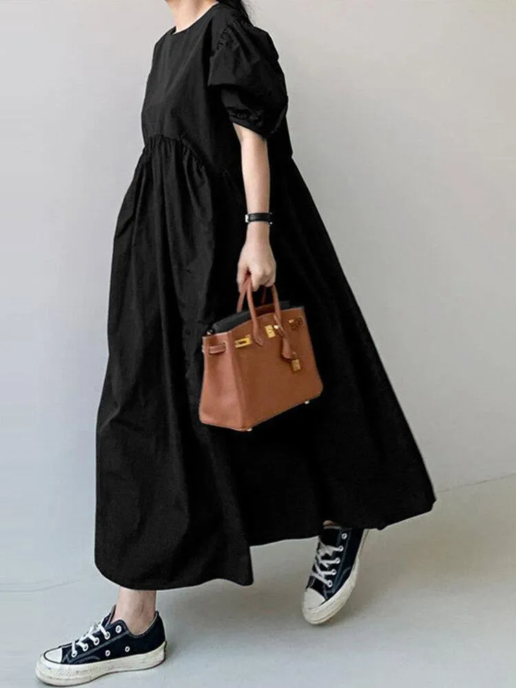 Elida® | Loose Dress With Puff Sleeves