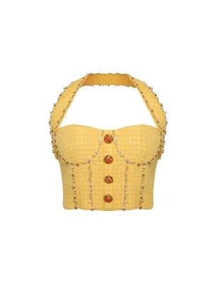 Elizabeth Crop Top with Embellished Details