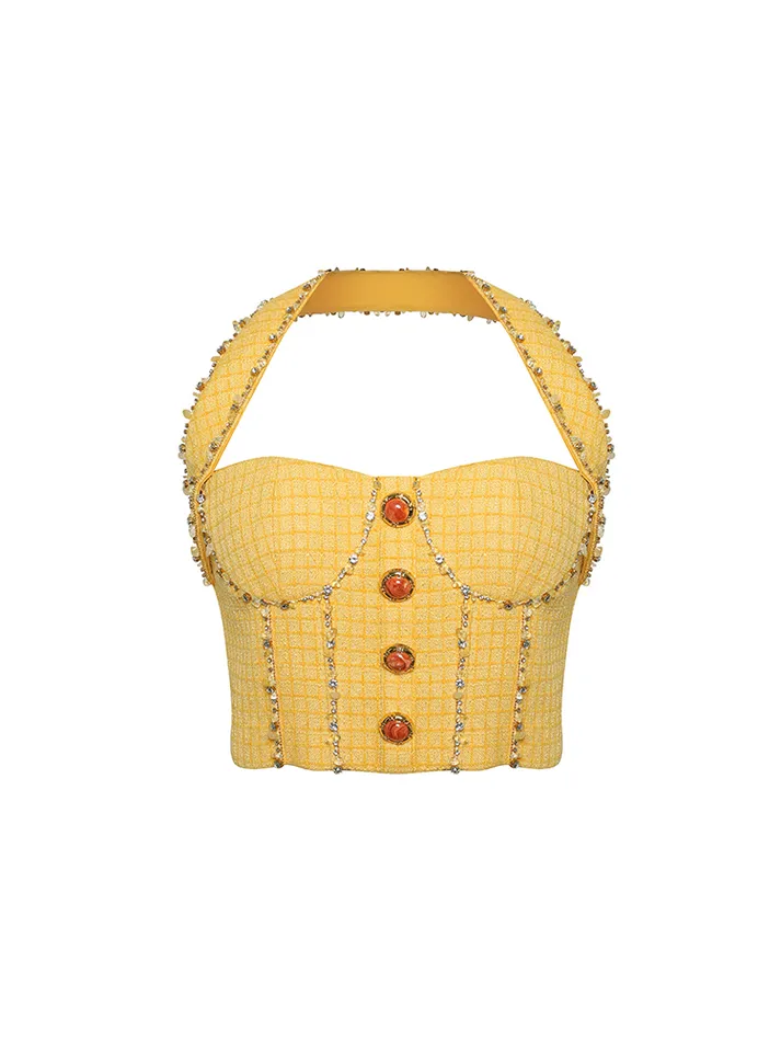 Elizabeth Crop Top with Embellished Details