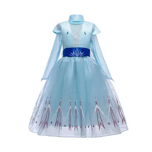 Elsa Princess Christmas Party Dresses Classic Costume for Litlte Girls