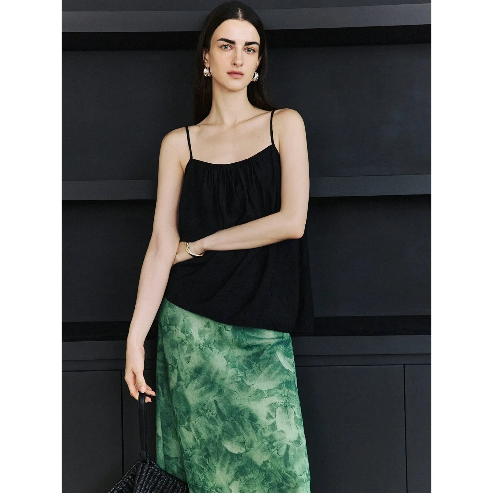 Embroidered Puff Neck Camisole
