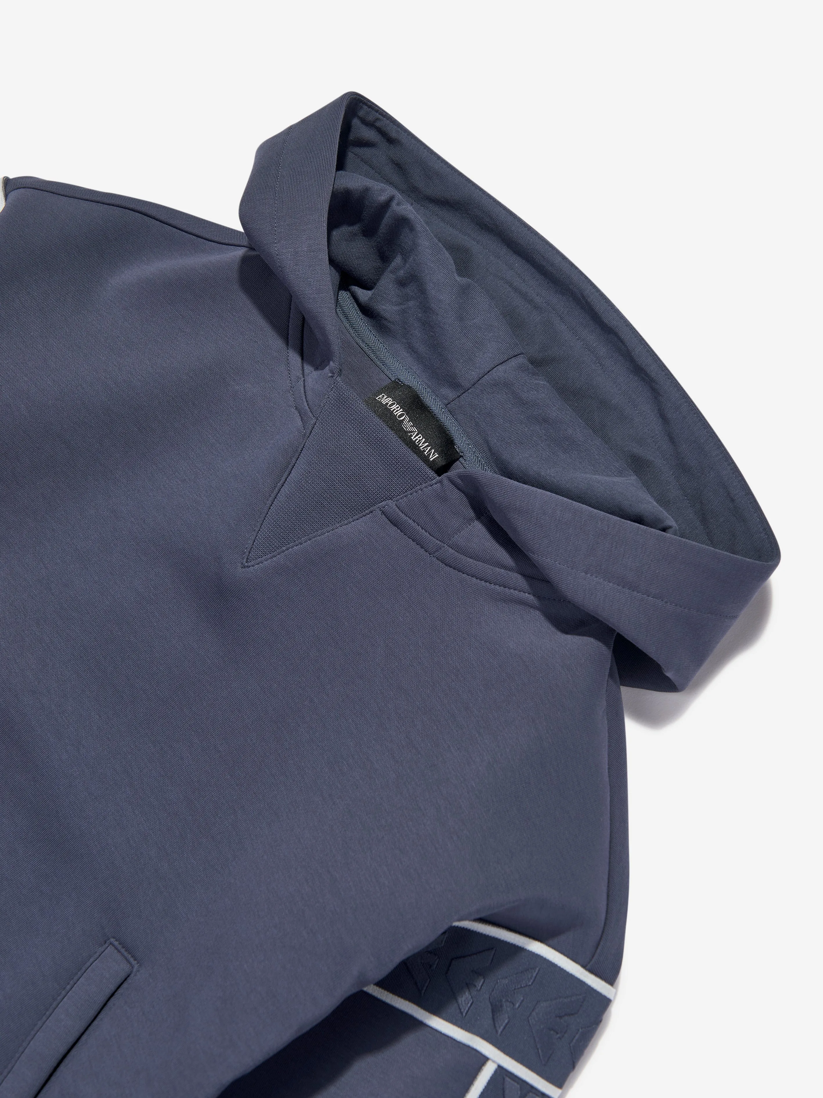 Emporio Armani Boys Logo Hoodie in Blue