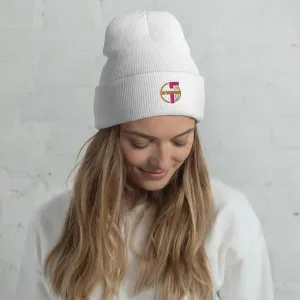 Farm-i-tude Cuffed White Beanie