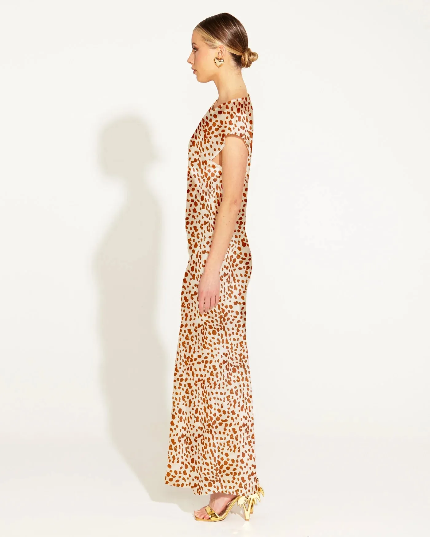 Fate & Becker - True To Life Bias Cut Dress - Giraffe Print