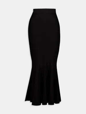 Flared Knitted Midi Skirt