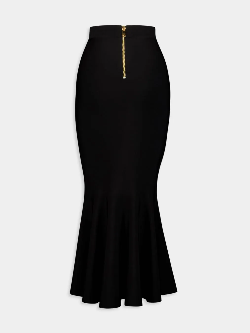 Flared Knitted Midi Skirt