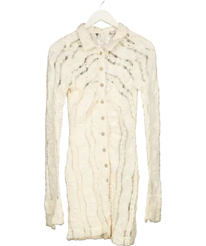 Free People Cream Shayla Lace Mini Dress UK XS